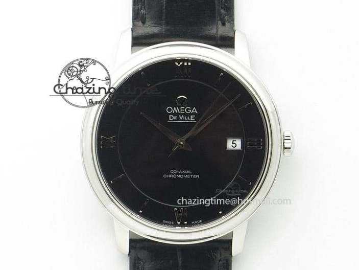 0113 De Ville MK 1:1 Best Edition SS Black Dial On Black Leather Strap A HighQuality 8261